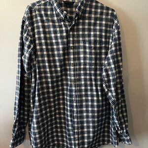 Falls Creek Blue and White Flannel Button Down Shirt